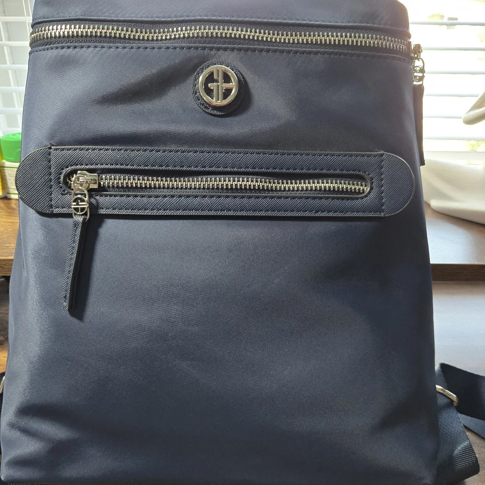Giani Bernini Navy Backpack Many Pockets Adjustable Straps‎ Nwt